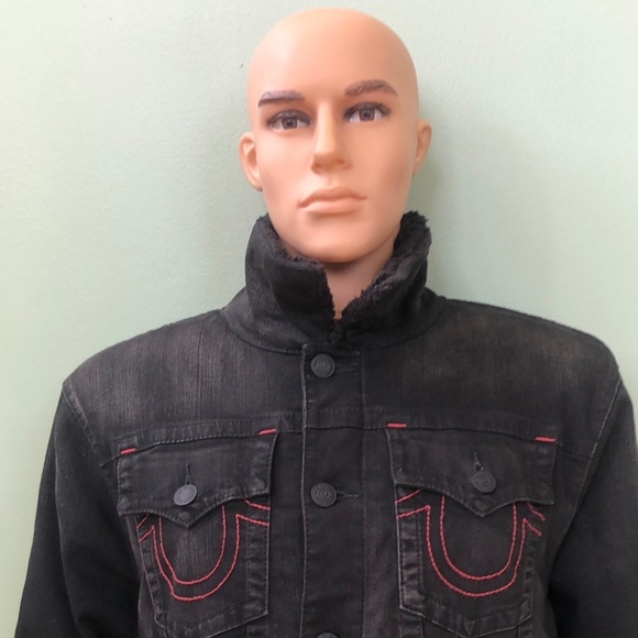 True Religion Men's Size 2XL Black Jean Jacket - Picture 2 of 13